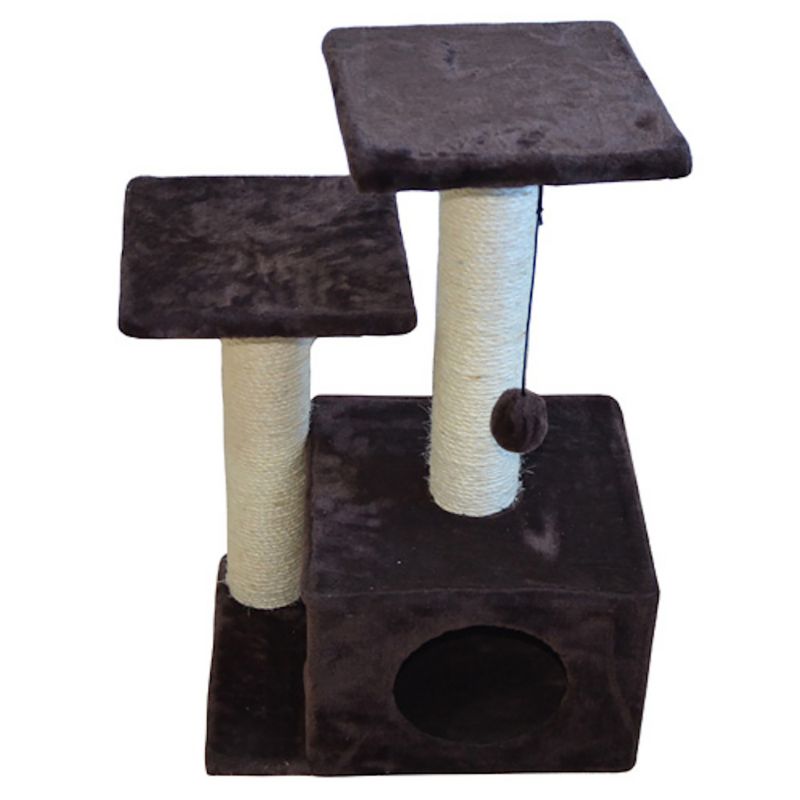 Iconic Pet Sisal Cat Scratching Tree w/Square Cave