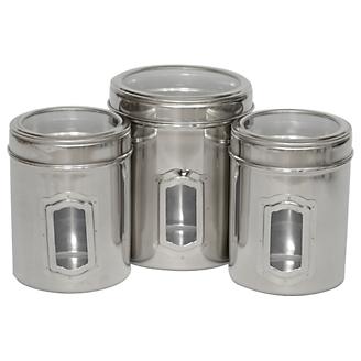 Set of 3 Pet Canisters with See Through Lids