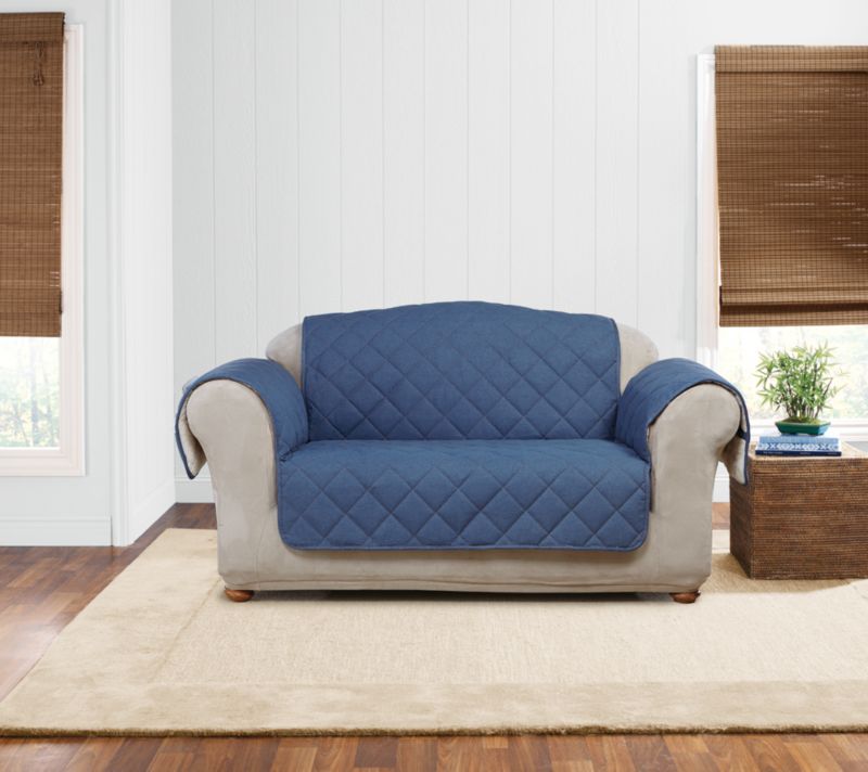 Sure Fit Quilted Denim Loveseat Slipcover Statelinetack Com