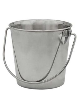 4 Quart Flat Sided Stainless Steel Pail with Hook, Flat-Sided Stainless  Steel Pails