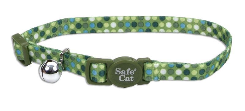 Safe Cat Breakaway Collar Green Dots