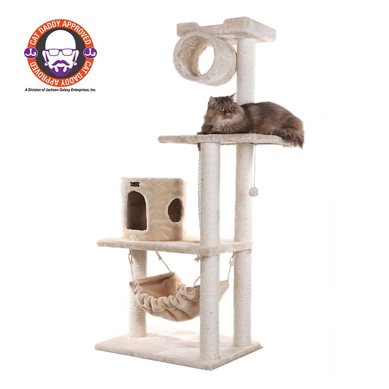 Armarkat Classic Real Wood Cat Tree 62in Beige (AEROMARK INT'L INC A6202 815481010048 Cat Supplies Cat Houses & Condos) photo