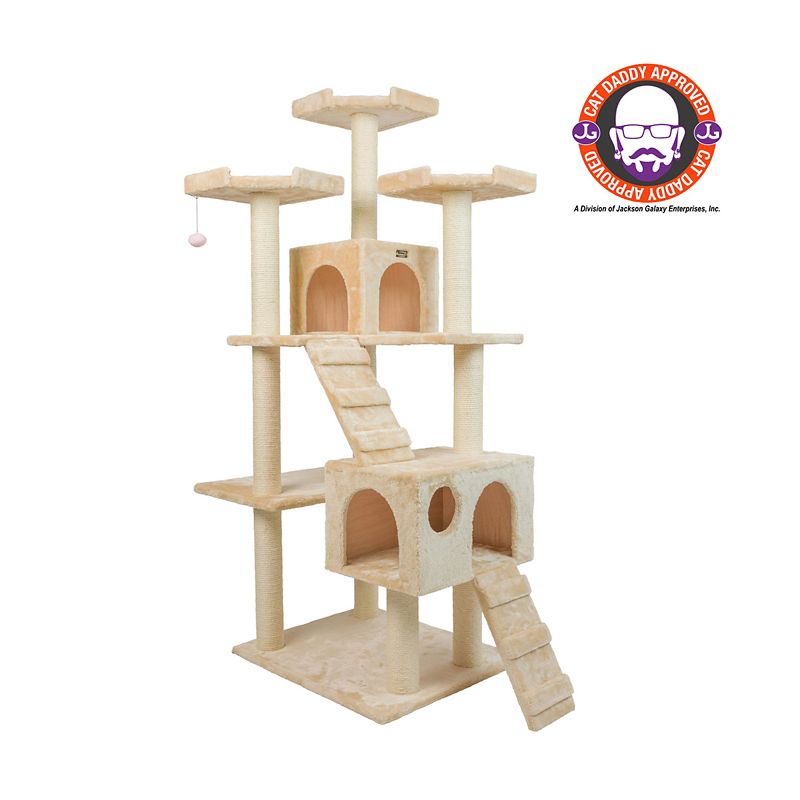 Armarkat Classic Real Wood Cat Tree 74in Beige (AEROMARK INT'L INC A7401 815481010109 Cat Supplies Cat Houses & Condos) photo