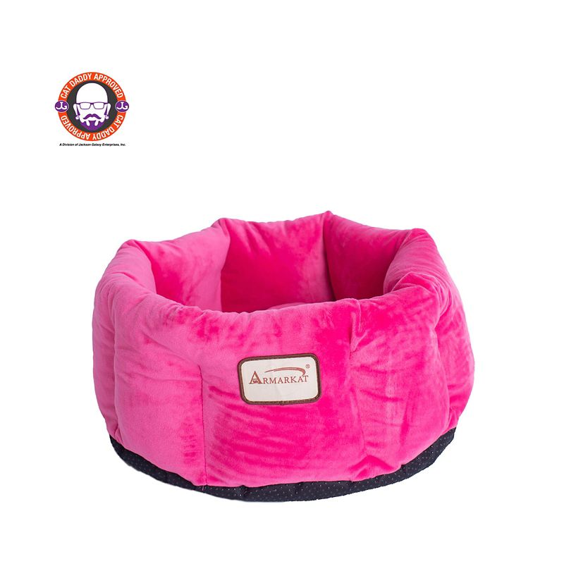 Armarkat Cozy Pink Velvet Pet Bed