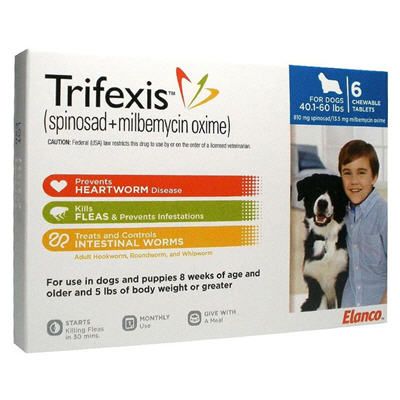Trifexis Chewable Tablets for Dogs 40-60lbs 6 Mont