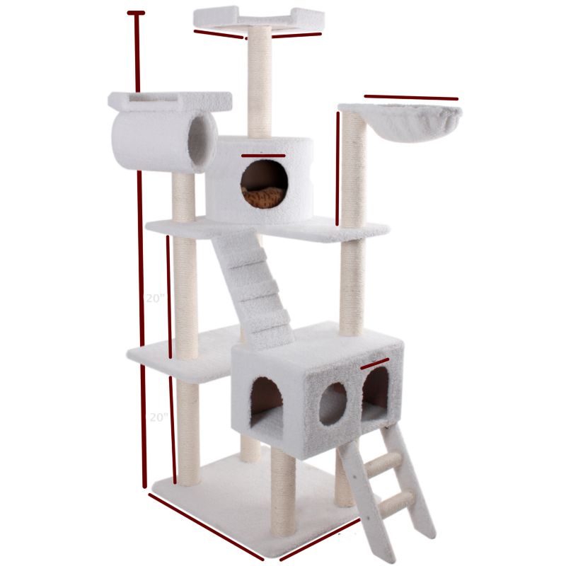 Majestic 73 Inch Bungalow Cat Furniture Tree (78899578023 788995780236 Cat Supplies Cat Houses & Condos) photo