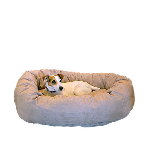 Majestic Pet 78899567505 52 in. Bagel Dog Pet Bed Suede Stone