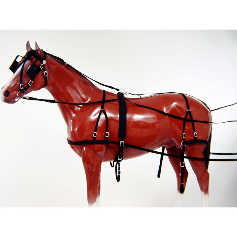 Mini Horse Small Pony Black LEATHER Complete Driving Cart SHOW Harness Set Bag 