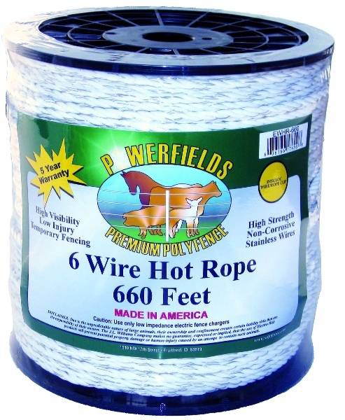 Powerfields Hot Rope 1/4in x 660ft White -  EWHR-660