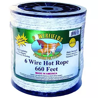 Powerfields 6 Wire Hot Rope 1/4in X 660 ft White