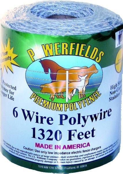 EW615-1320 6 Wire Polywire White 1 320 ft. Roll