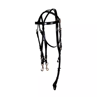 Leather Driving Harness Training Bridle BRN Horse