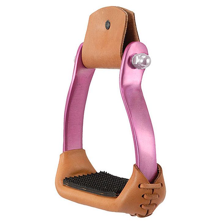 Tough1 Aluminum Barrel Stirrups Pink