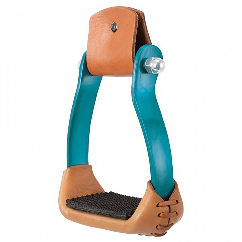 Tough1 Aluminum Barrel Stirrups Turquoise