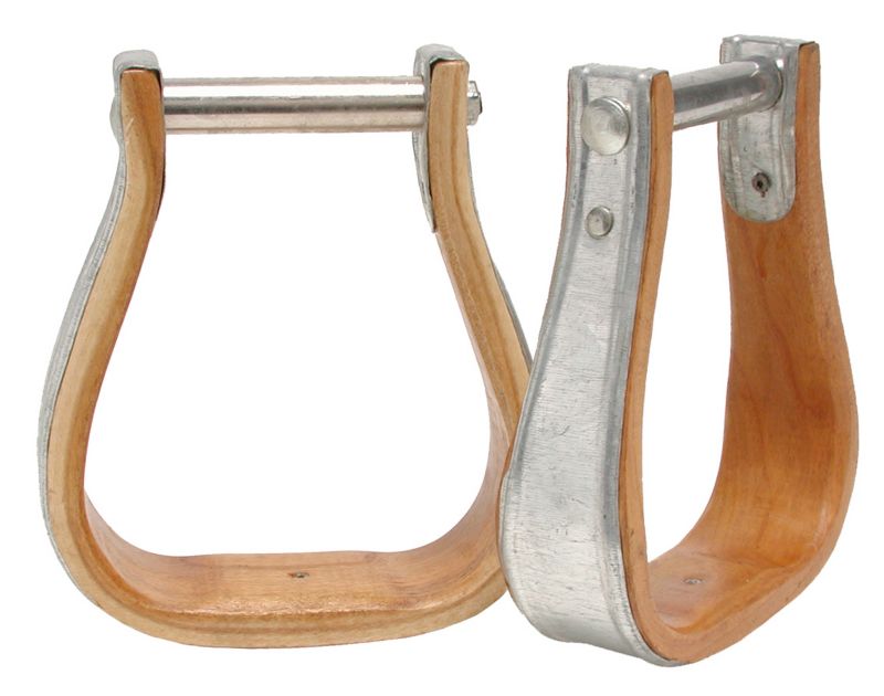 Tough1 Wooden Metal Bound Roper Bell Stirrups