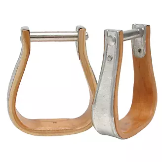 Tough1 Wooden Metal Bound Roper Bell Stirrups