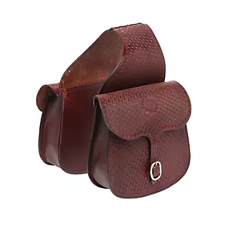 Tough-1 Leather Basket Tooled Saddle Bag