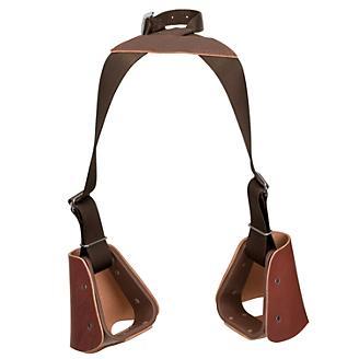 Child's Western buddy over the horn stirrups w/leather center brown 