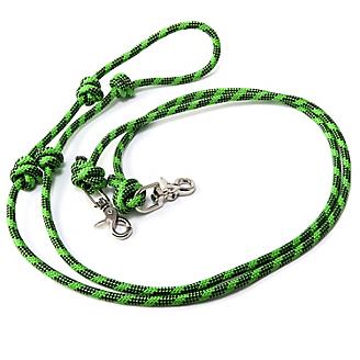New Tough-1 Knotted Cord Barrel Reins 8ft Long Neon Green/Black