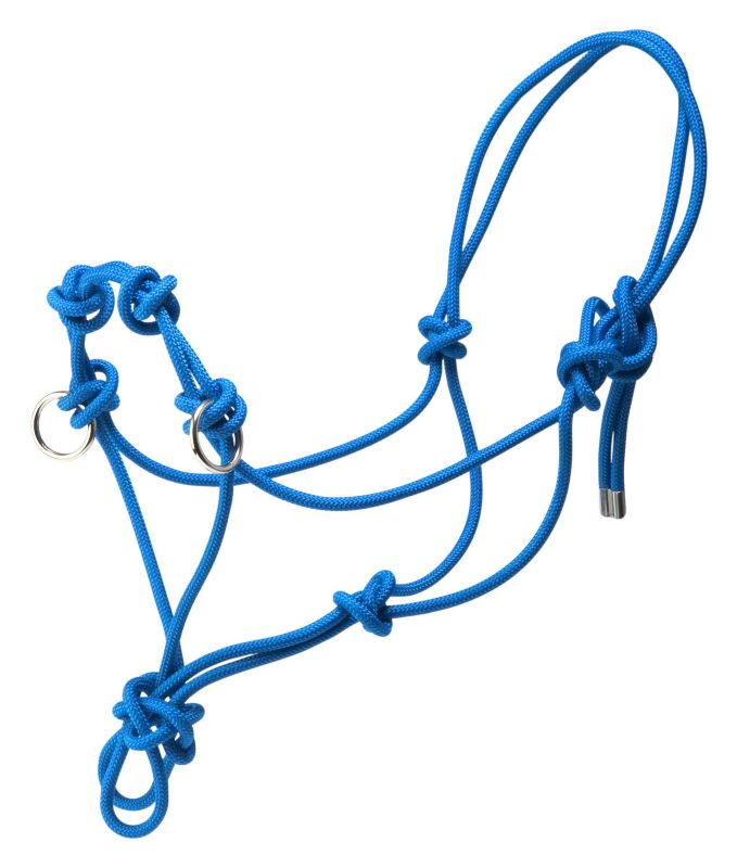 Basic Poly Side Pull Rope Training Halter Blue