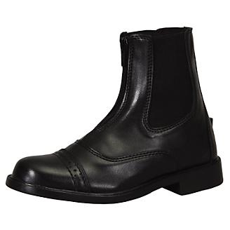 NEW! Kids/Adults Leather Zip Fronted Jodhpur Boots Sizes 1-10 Black 