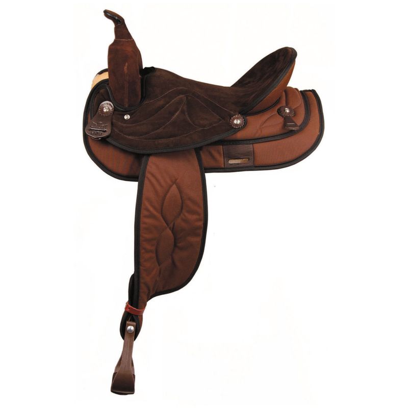 Big Horn Synthetic Suede Trail Saddle 12In Brown