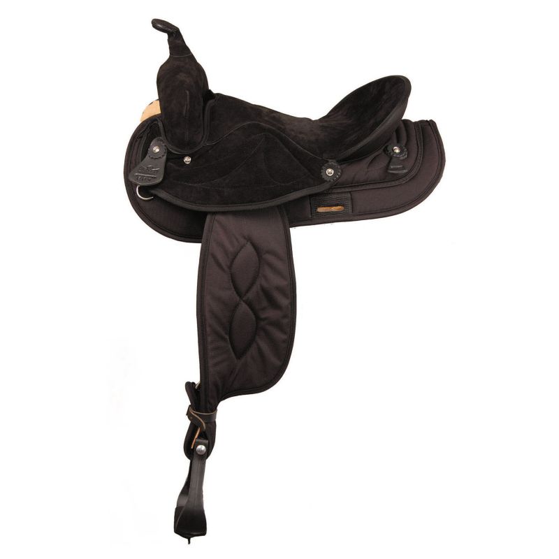 Big Horn Synthetic Suede Trail Saddle 12In Black