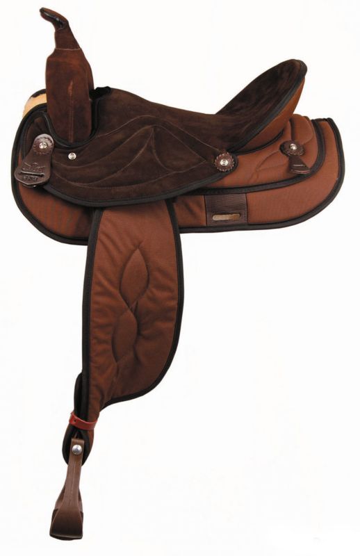 A00504-0000-00 Big Horn Synthetic Suede Full QH Trail Saddle 17In sku A00504-0000-00