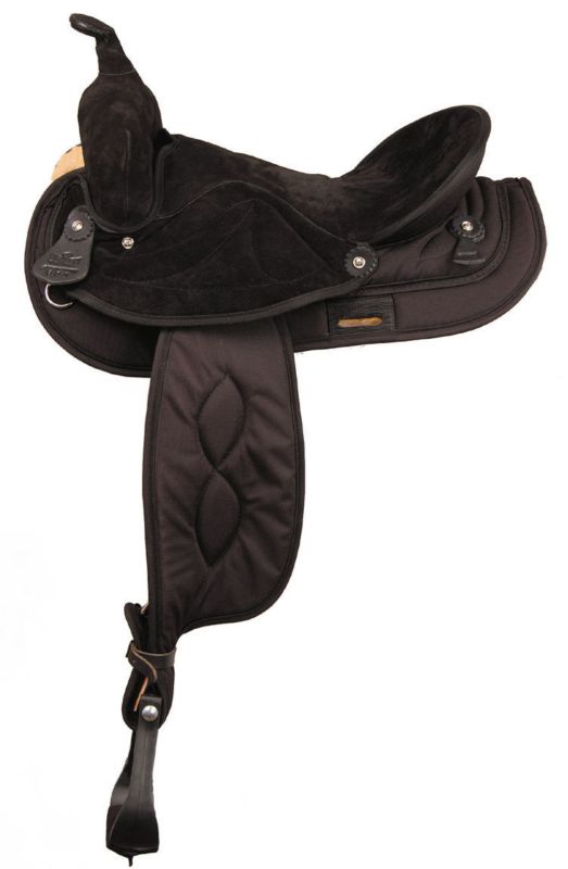 A00604-BKBK-00 Big Horn Synthetic Suede Full QH Trail Saddle 17In sku A00604-BKBK-00