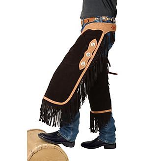 Tough1 Suede Leather Silver Concho Chinks