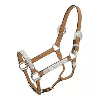 TuffRider Western Deluxe Show Horse Halter with Silver Hardware