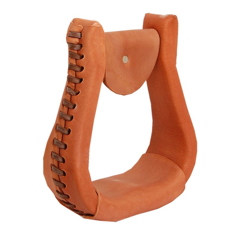 American Saddlery Leather Covered Visalia Stirrups -  4288