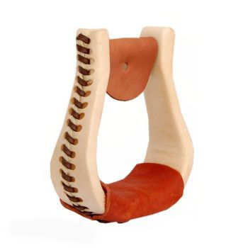 American Saddlery Rawhide Visalia Stirrups 3In Whi