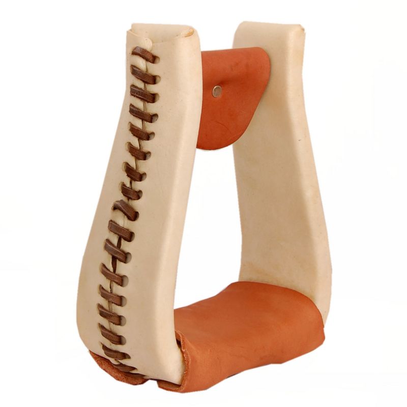 4357WR American Saddlery Rawhide Deep Roper Stirrups Wht sku 4357WR