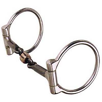 5" Stainless Steel Cow Horse Dog Bone Snaffle Mouth Bit Copper Rings 46785 