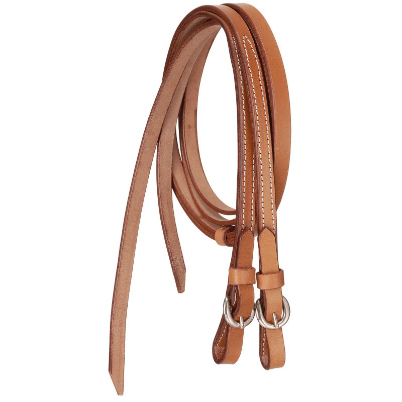 Royal King Buckle End Split Reins Lt Oil