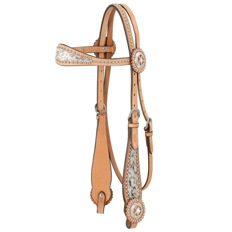 Royal King Texas Star Browband Headstall Lt Oil