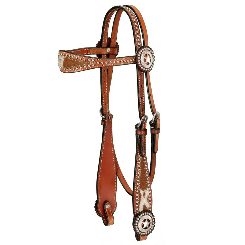 Royal King Texas Star Browband Headstall Med Oil