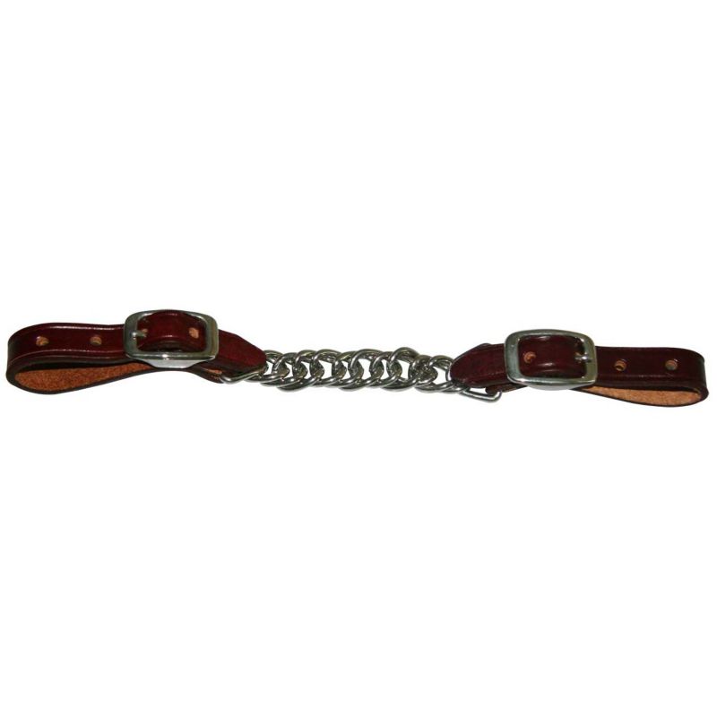 180263BG Western Flat Leather Twisted Curb Strap sku 180263BG