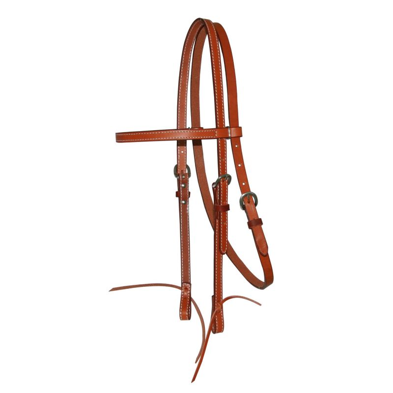 180569CHN Western Leather Browband Headstall w/Tie End sku 180569CHN