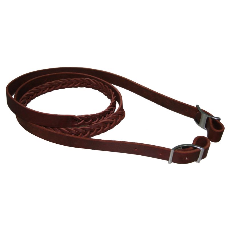 Western 4-Plaited Leather Roping Rein