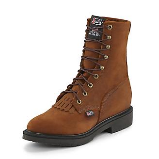 Justin Mens Double Comfort Lacer Work Boots