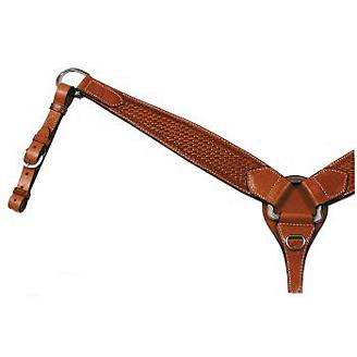 King Series horse size brown nylon breast collar w/leather overlay horse tack 