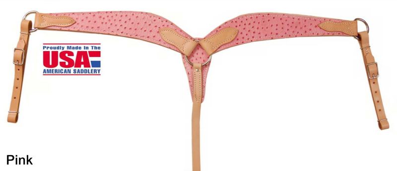 3213-PK American Saddlery Ostrich Breast Collar Pink sku 3213-PK