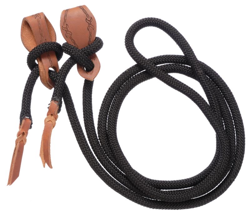 Royal King Slobber Strap Roping Rein Black