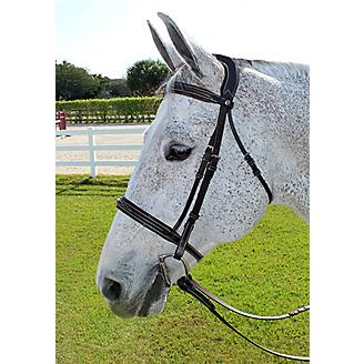 HEAVY HORSE/DRAUGHT DIAMONTE SOFT LEATHER COMFORT BRIDLE WITH WHITE PADDING 
