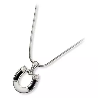 Kelly Herd Onyx Silver Horseshoe Necklace