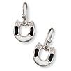 Kelly Herd Onyx Silver Single Horseshoe Earrings
