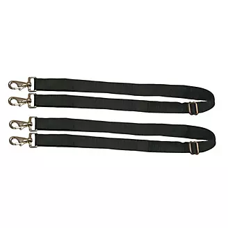 Premium Horse Blanket Sheet Leg Straps Replacement Stretchy Belly Strap  with Double Swivel Snaps, Adjustable Length from 24 to 42 Inch(4 Pcs)