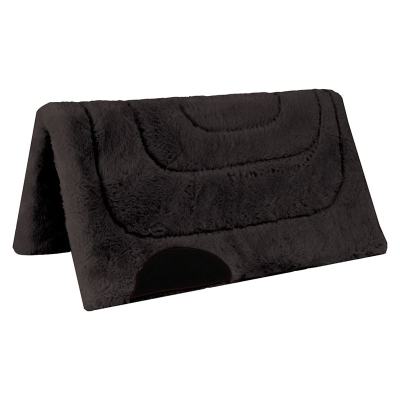 Mustang Canvas/Fleece Bottom Pony Saddle Pad Black 22X22
